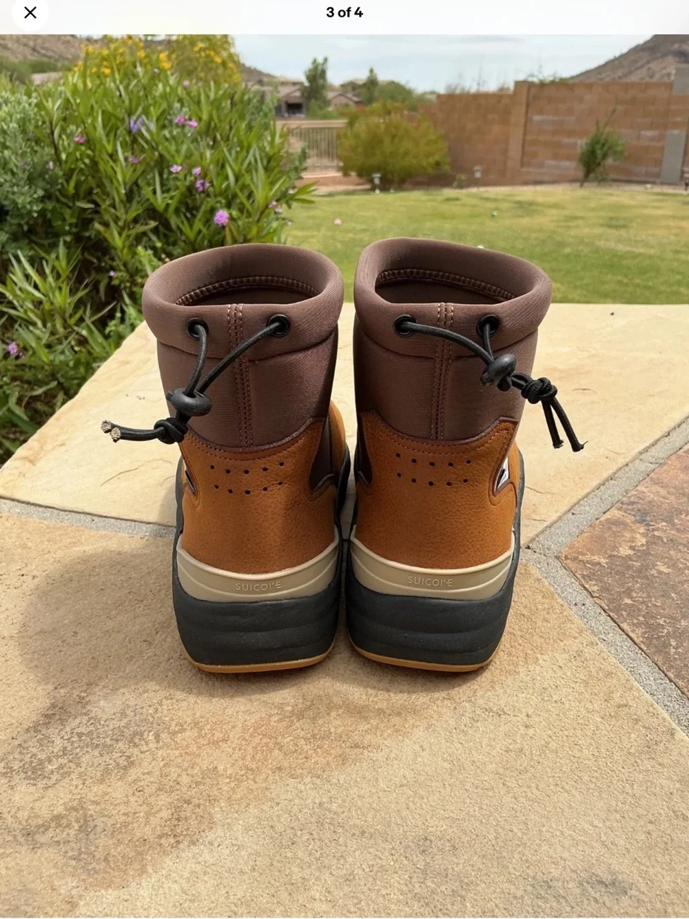 SUICOKE Men's Brown Slip-On Ankle Boots